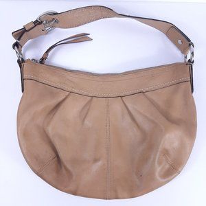Coach 13730 Soho Hobo Brown Beige Leather Small Pu